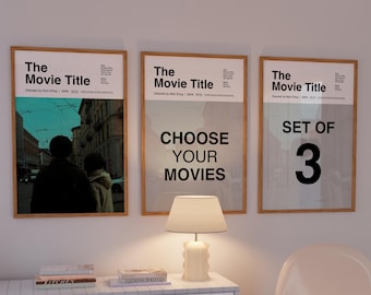 Minimalist Custom Movie Poster Set of 3 (Digital Download)