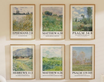 Christian Wall Art Set: Boho Bible Verse Prints (Digital Download)
