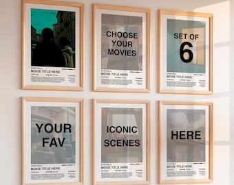 Custom Movie Poster Set of 6, Personalized Film Prints (Digital Download)