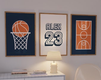 Custom Name Basketball Art Prints: Boys Room Decor (Digital Download)