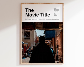 Custom Minimalist Retro Movie Poster Print, Personalized Film Art (Digital Download)