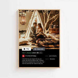 Benutzerdefiniertes Filmplakat, Paargeschenk, personalisiertes Plakat, Valentinstag, Jahrestagsgeschenk