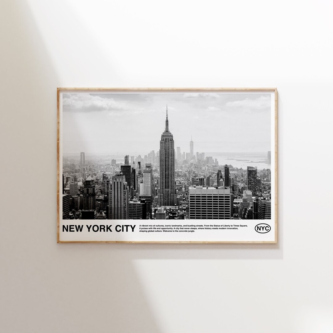 New York City Skyline Print, Horizontal Wall Art (digital Download) - Etsy