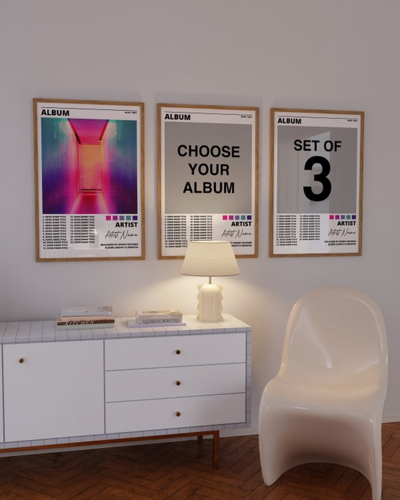 Custom Music Album Poster Set of 3: Personalized Wall Art (Digital Download)
