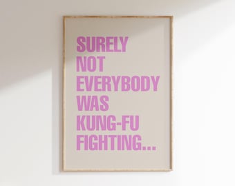 Stampa di citazioni divertenti sul combattimento di Kung Fu (download digitale)
