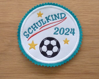 Schulkind Fußball Applikation, 2024, Aufnäher, Einschulung