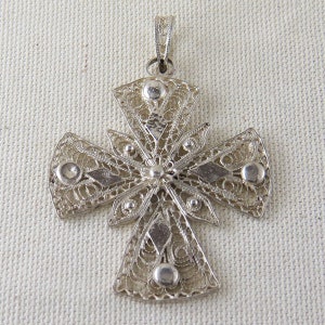 Ornate Filigree Cross in Sterling Silver - Etsy