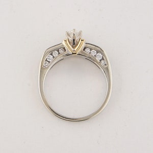 Vintage Marquise Two Tone Diamond Ring, Yellow and White Gold Diamond Ring, Vintage Diamond Ring image 5