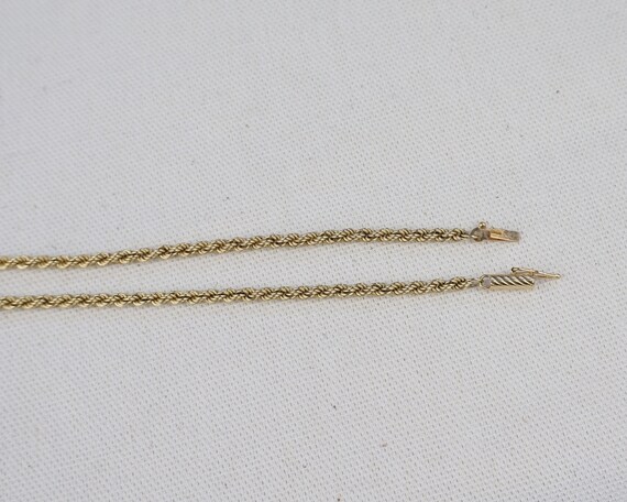 Vintage 22" Gold Rope Chain - image 3