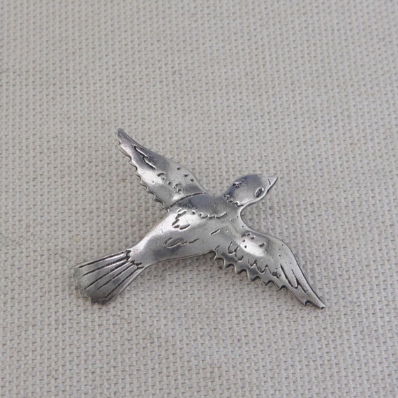 Vintage Silver Bird Pin - image 1