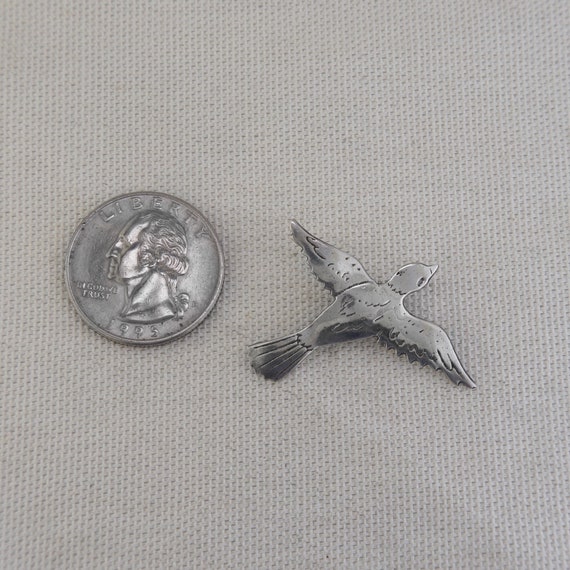 Vintage Silver Bird Pin - image 2