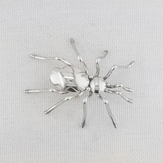 Vintage Silver Spider Brooch - image 4