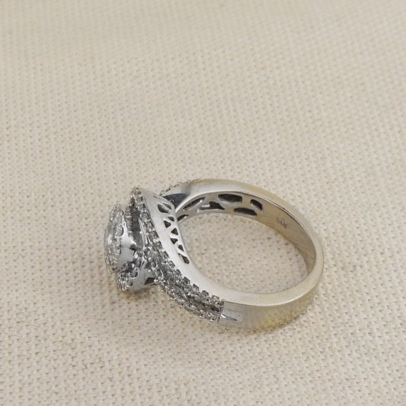 Vintage White Gold Diamond Ring - image 4