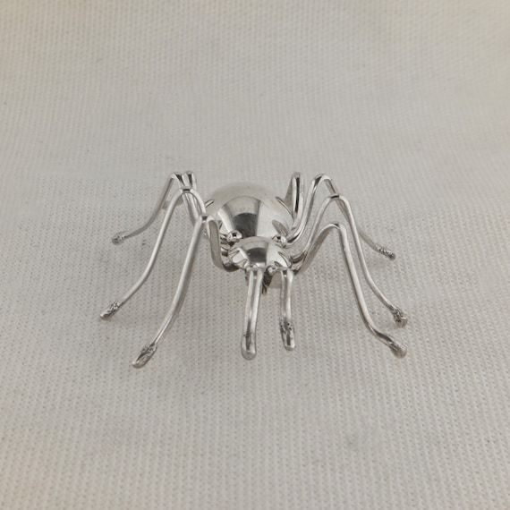 Vintage Silver Spider Brooch - image 1