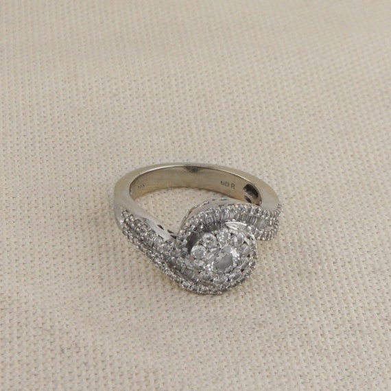 Vintage White Gold Diamond Ring - image 2