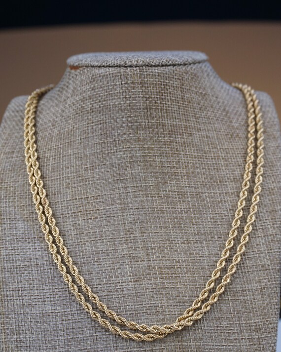 36 Vintage Gold Continuous Rope Chain 