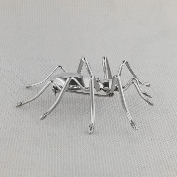 Vintage Silver Spider Brooch - image 2