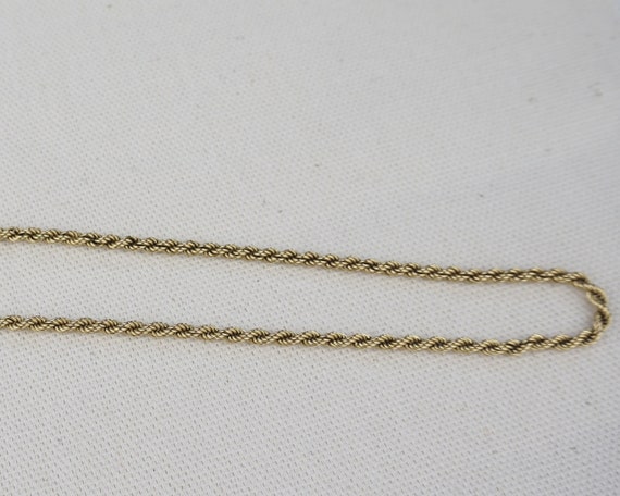 Vintage 22" Gold Rope Chain - image 2