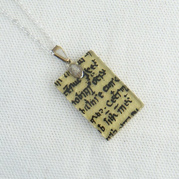 Celtic Script Glass Pendant - image 1