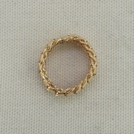 Vintage Articulated Gold Chain Ring - image 2