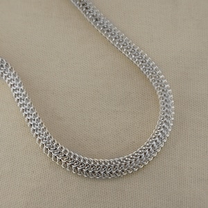 Vintage Wide Woven Sterling Silver Chain