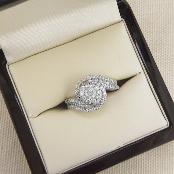 Vintage White Gold Diamond Ring - image 1