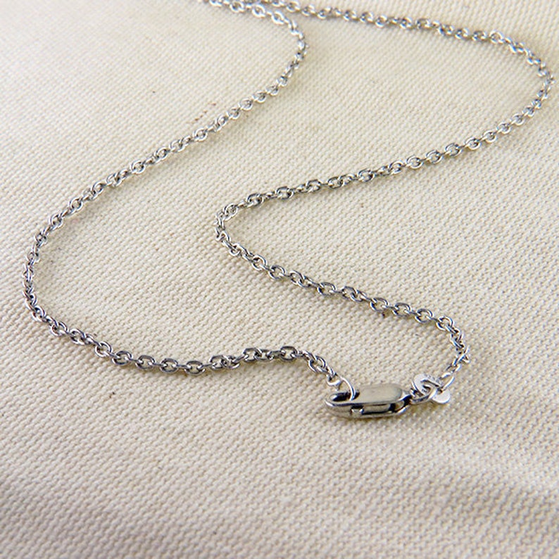 18 or 16 Sterling Silver Cable Chain 1.9 mm Rhodium Finish Plain Silver Necklace Silver Chain
