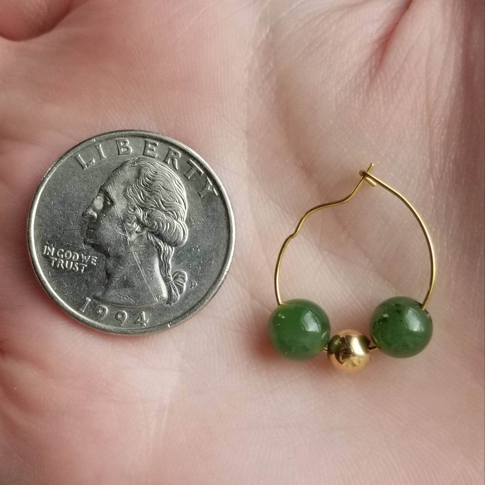 Adorne Stone Ball Bead Necklace (Green/Gold) AND2716