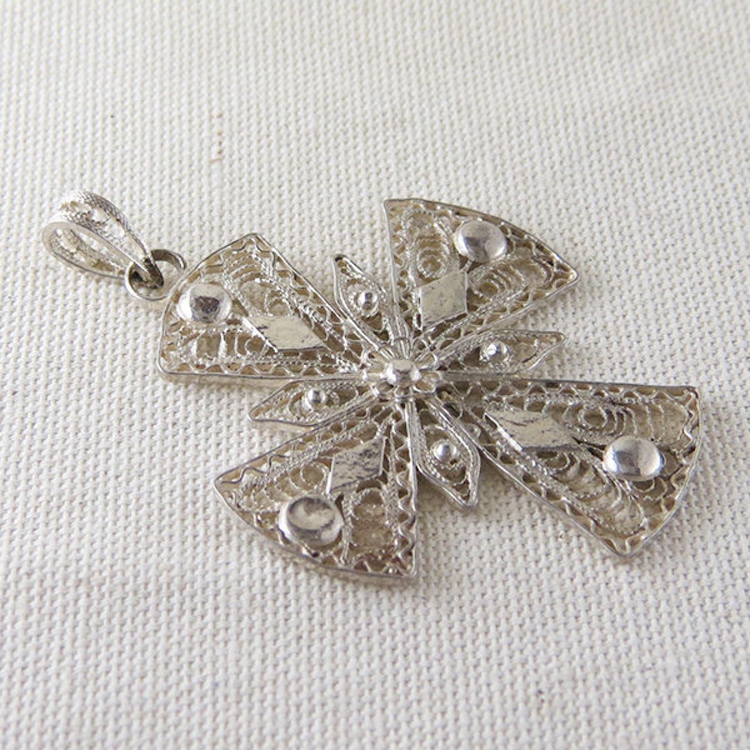 Ornate Filigree Cross in Sterling Silver - Etsy