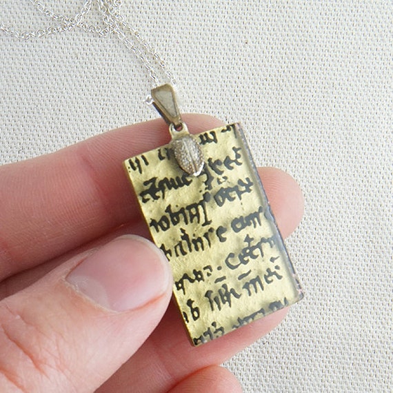 Celtic Script Glass Pendant - image 3