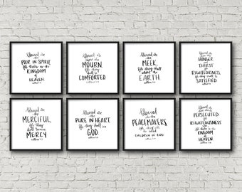 Beatitudes Christian Wall Art Prints: Sermon on the Mount (Digital Download)