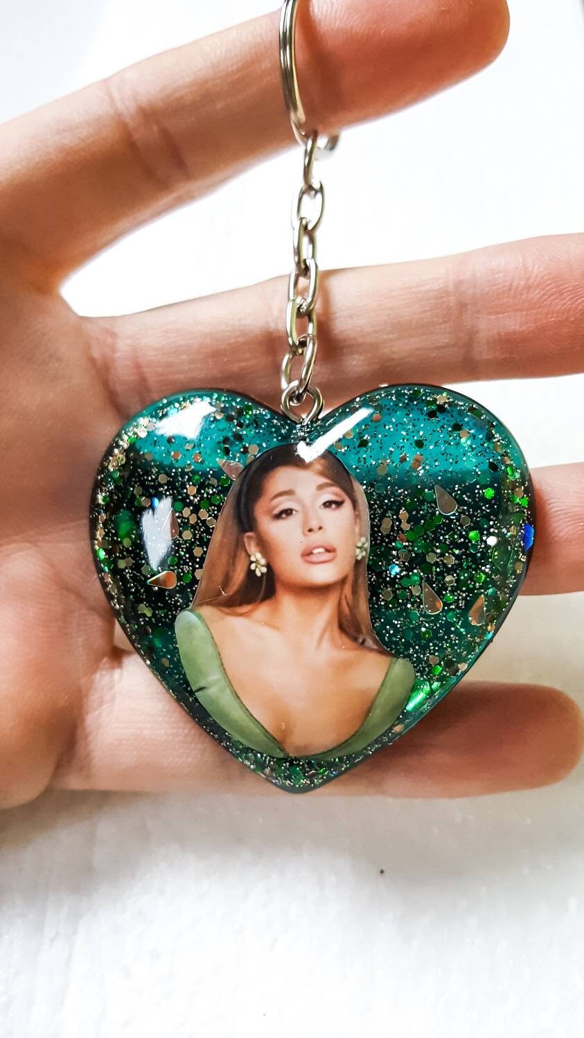 Ariana Grande heart keychain key ring pendant resin charms Etsy
