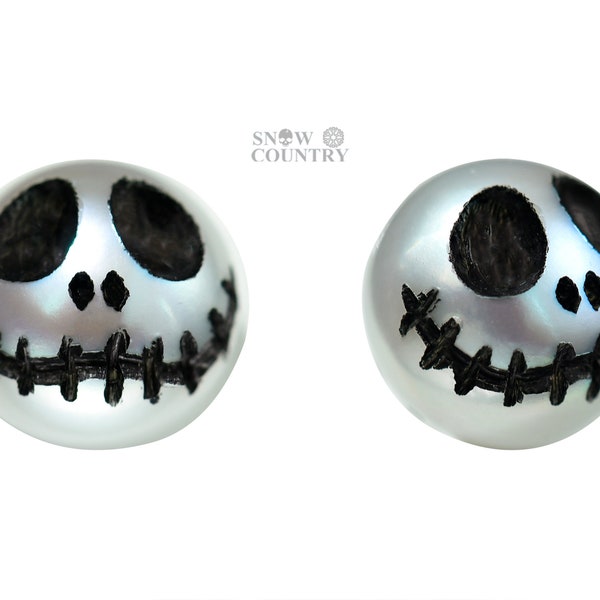 Parel Stud oorbel Jack Skellington Gothic sieraden zilver zoetwater parel geschenk voor leerkracht