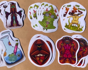Another Realm Vinyl Sticker Pack – Psychedelic Stickers, Waterproof (6-Piece)