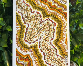 Groovy Abstract Art Print – Earthy Tone Marker Illustration (A4, A6)