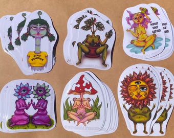 Funky Flower Friends Sticker Pack – Waterproof Vinyl Stickers