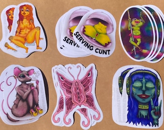 Hot Girls Waterproof Sticker Pack – Rat Summer, Strippers, Serving