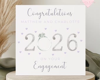 Tarjeta de compromiso personalizada, Compromiso 2026, Regalo de compromiso, Tarjeta de compromiso personalizada, Felicitaciones por su tarjeta de compromiso