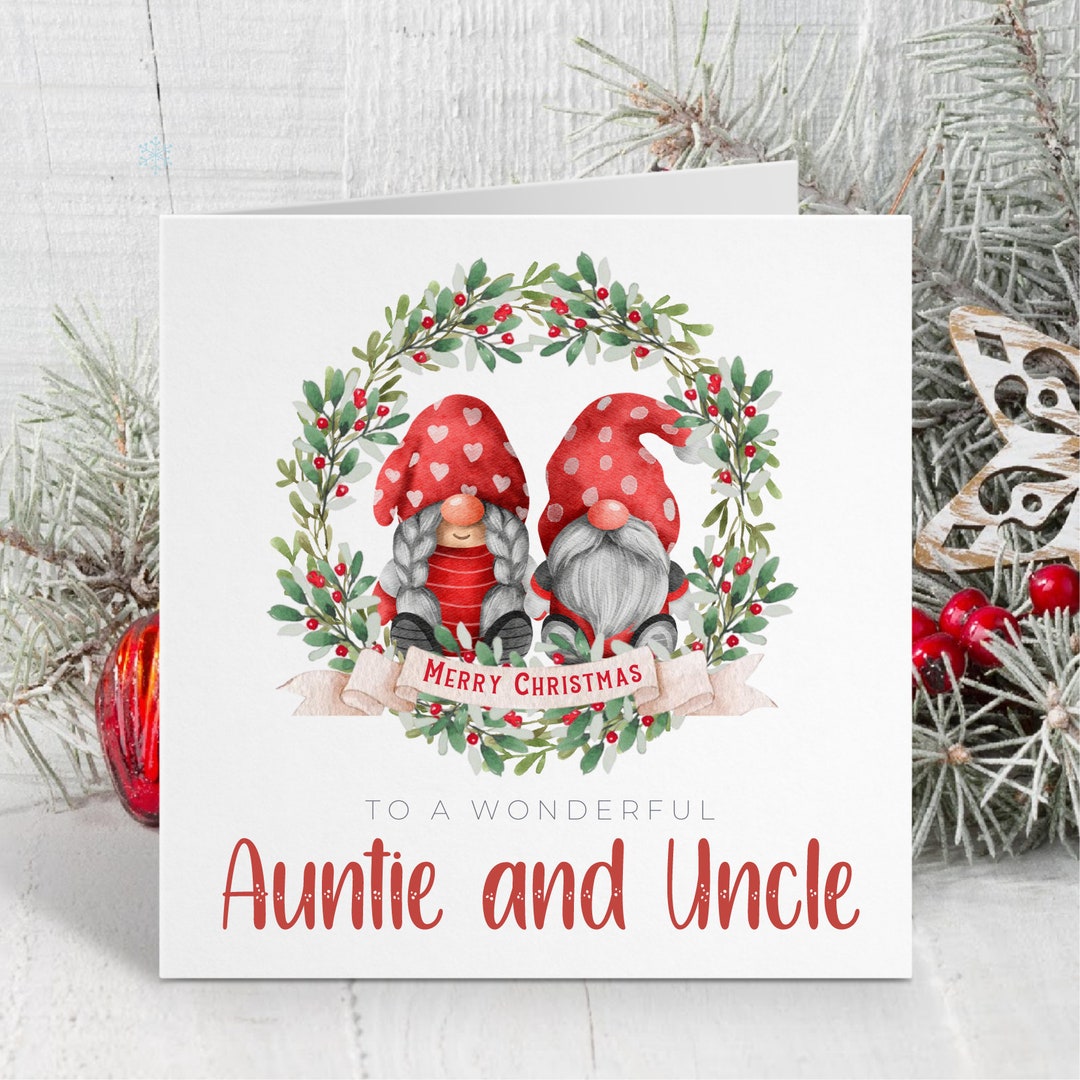 Auntie and Uncle Christmas Card Christmas Card Card to My Etsy UK