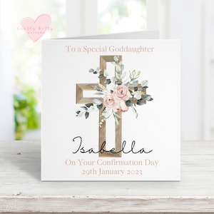 Personalised Girls Confirmation Card, Goddaughter Daughter Granddaughter Niece Confirmation Card, Religious Card, Religious Confirmation immagine 1