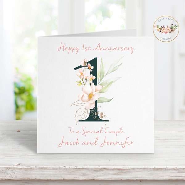 Personalised 1st Anniversary Card | 1st Wedding Anniversary Card | On Your 1st Anniversary | To You Both On Your Anniversary | 1st Annivers