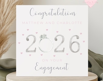 Tarjeta de compromiso personalizada, Compromiso 2026, Regalo de compromiso, Tarjeta de compromiso personalizada, Felicitaciones por su tarjeta de compromiso