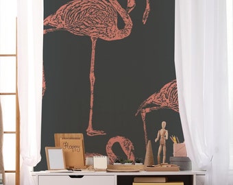Great Flamingo Wallpaper | Self Adhesive Wallpaper, Removable Wallpaper, Temporary Wallpaper, Peel and Stick Wallpaper #660