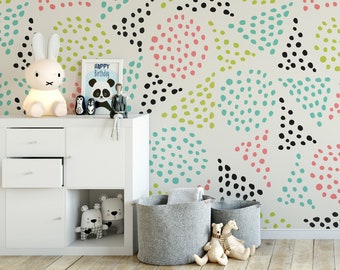 Dotted Triangles Wallpaper | Self Adhesive Wallpaper, Removable Wallpaper, Temporary Wallpaper, Peel and Stick Wallpaper #84