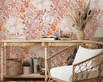 Bright Petals Wallpaper | Self Adhesive Wallpaper, Removable Wallpaper, Temporary Wallpaper, Peel and Stick Wallpaper #1140