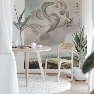 Watercolor Angel Wallpaper | Self Adhesive Wallpaper, Removable Wallpaper, Temporary Wallpaper, Peel and Stick Wallpaper #548