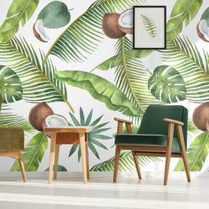 Coconut theme Wallpaper | Self Adhesive Wallpaper, Removable Wallpaper, Temporary Wallpaper, Peel and Stick Wallpaper #179