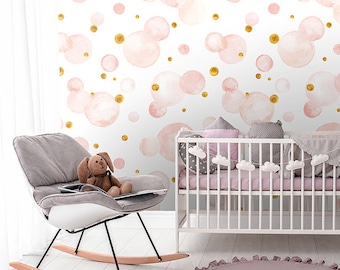 Pink Stains Wallpaper | Self Adhesive Wallpaper, Removable Wallpaper, Temporary Wallpaper, Peel and Stick Wallpaper #245