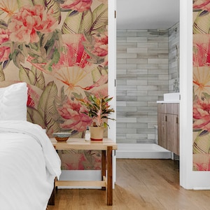 Japanese Fans Wallpaper | Self Adhesive Wallpaper, Removable Wallpaper, Temporary Wallpaper, Peel and Stick Wallpaper #1054