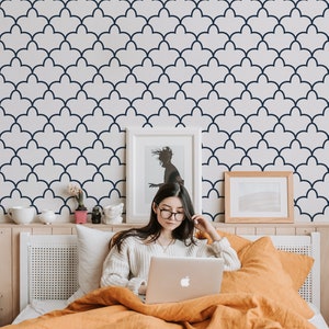 Retro Figure Wallpaper | Self Adhesive Wallpaper, Removable Wallpaper, Temporary Wallpaper, Peel and Stick Wallpaper #216